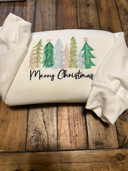 Merry Christmas Embroidered Sweatshirt