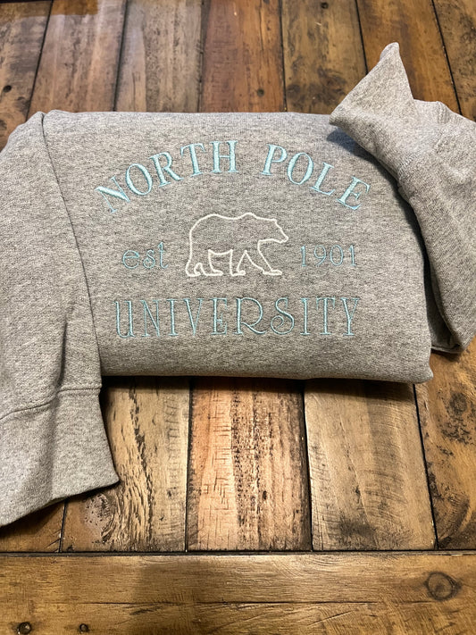 North Pole University Embroidered Sweatshirt