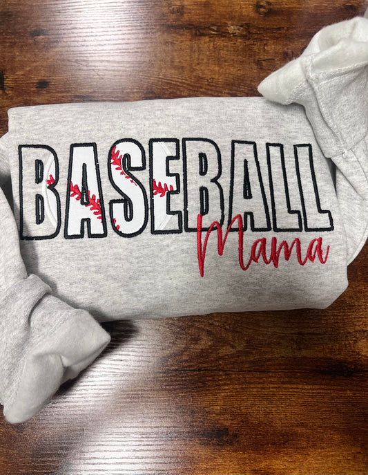 Baseball Mama Embroidered Sweatshirt