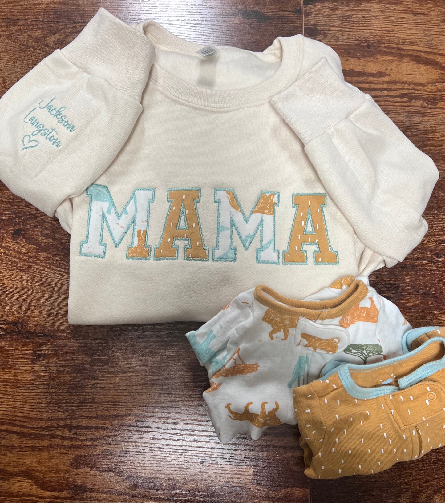 Onesie/Baby Blanket MAMA Custom Embroidered Sweatshirt