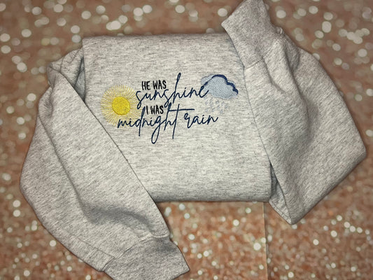 Midnight Rain Embroidered Sweatshirt