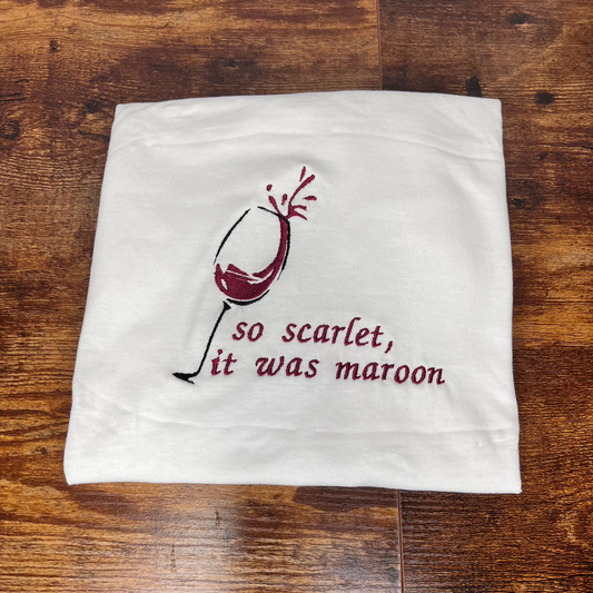 Maroon Embroidered T-Shirt / Sweatshirt