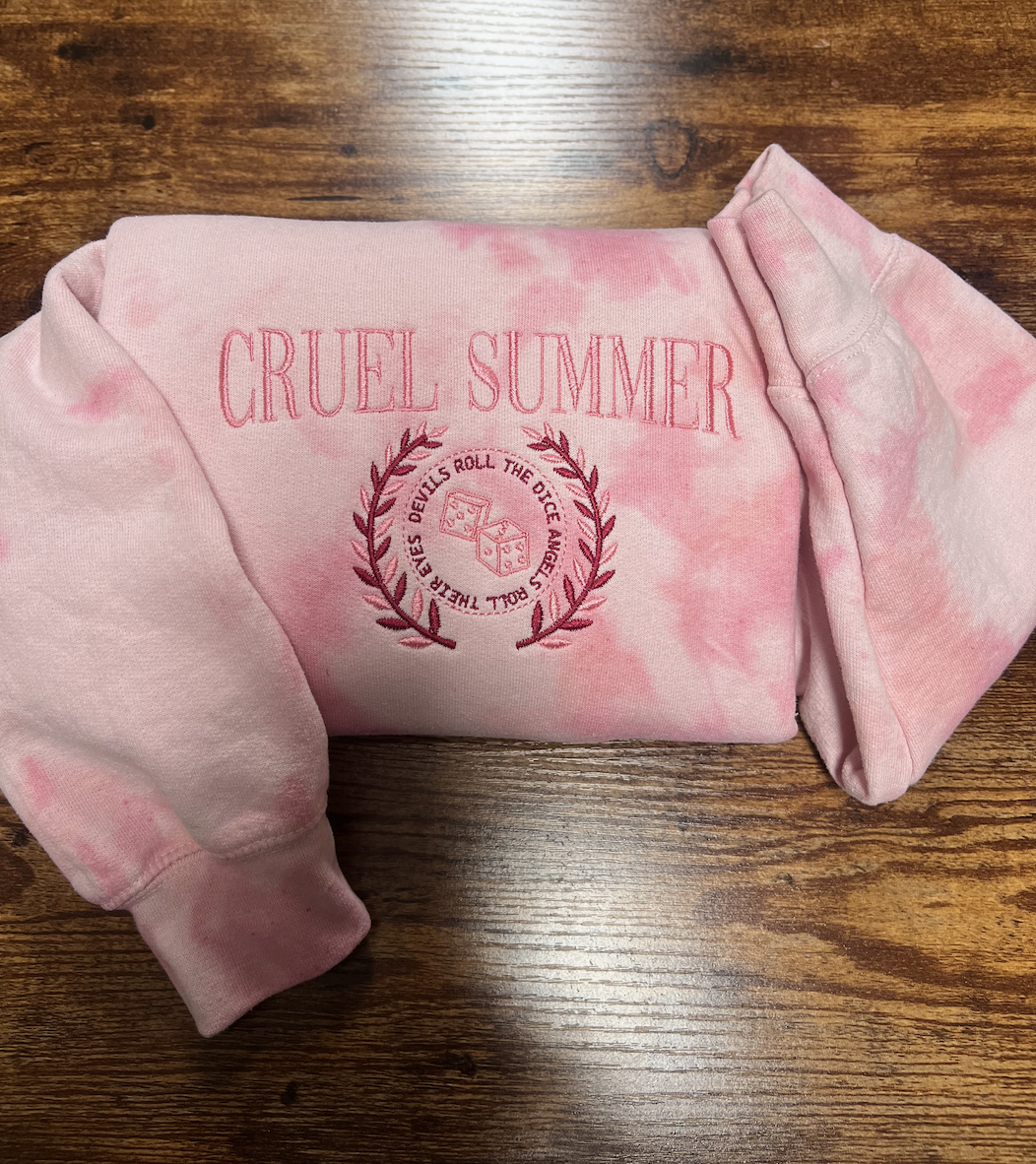 Tie Dye Cruel Summer Embroidered Sweatshirt