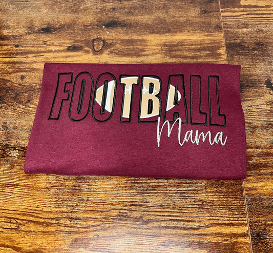 Football Mama Embroidered T-Shirt / Sweatshirt