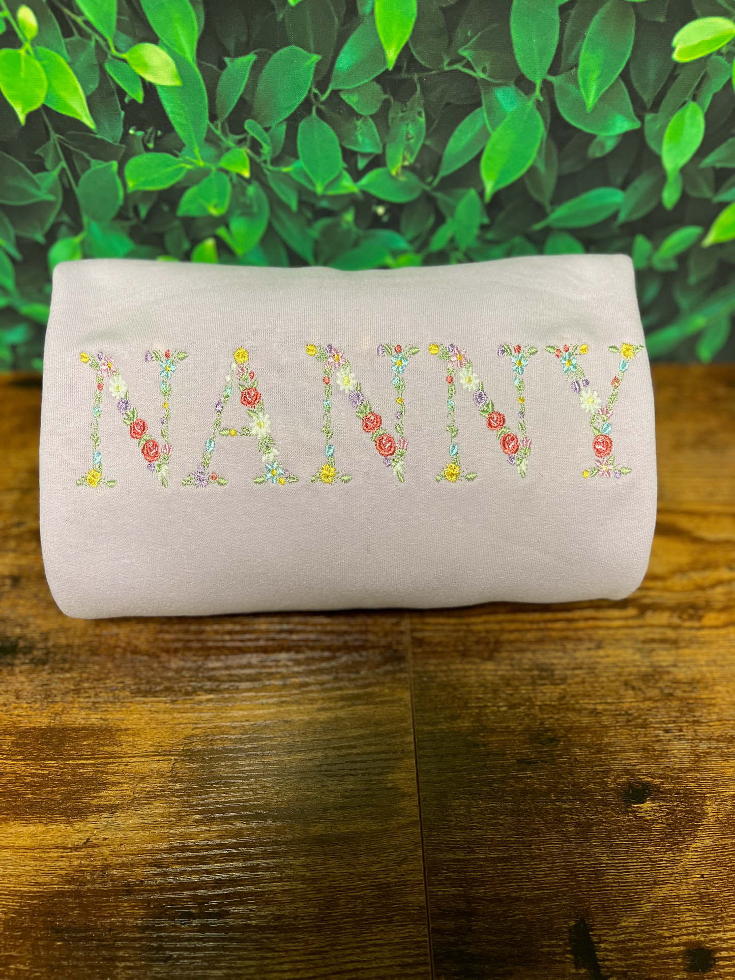 Customizable Floral Embroidered T-Shirt / Sweatshirt